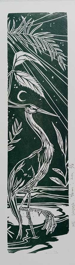 'Heron’ , woodcut , 6,8 x 25 cm (edition of 6 )