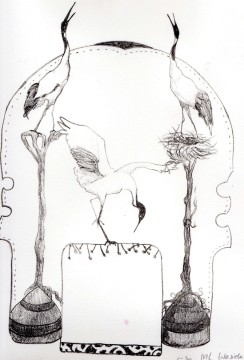 'Cranes' Litho - 19 x 27 cm- 2014